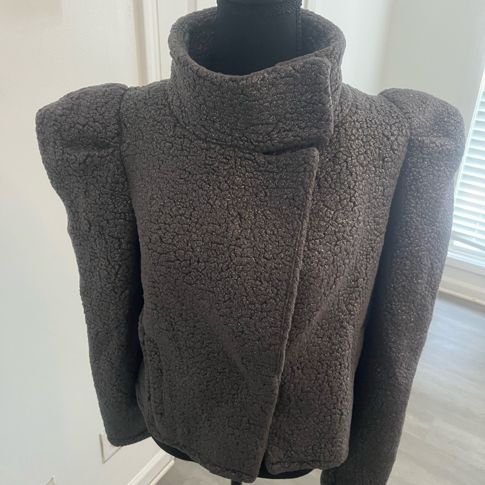Express Charcoal Teddy Jacket - image 2